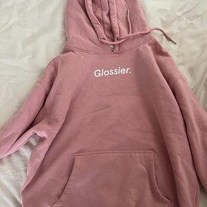 Glossier pink hoodie